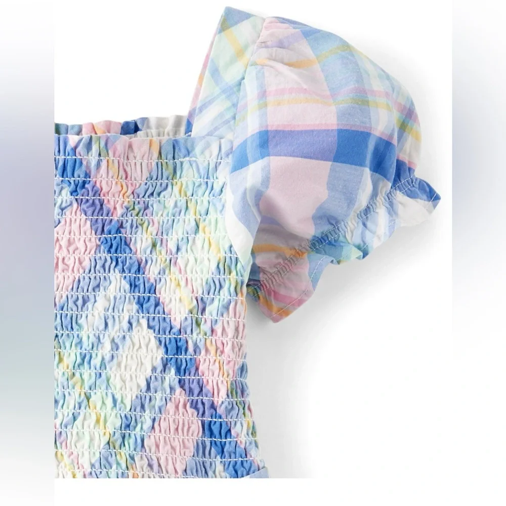 NWT Plaid Poplin Tiered Dress - Picture 3 of 3